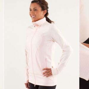 Lululemon In Stride Jacket Tonka Stripe Pretty Pink size 10